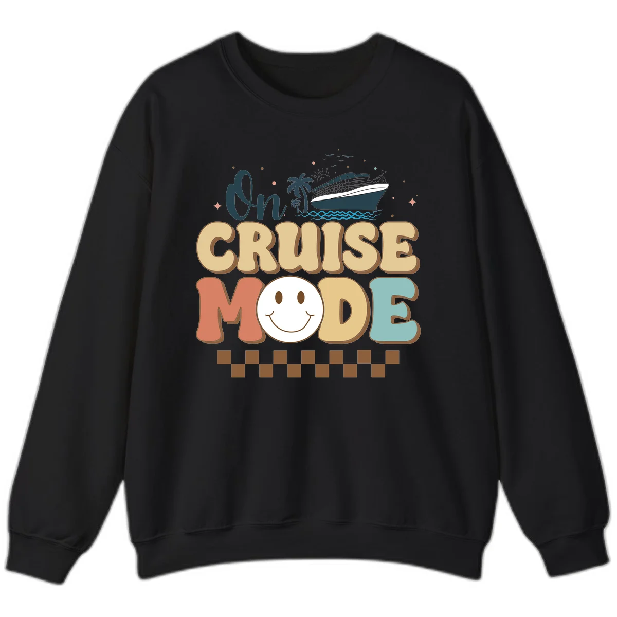 On Cruise Mode Sweatshirt - Vacation Ready in Black