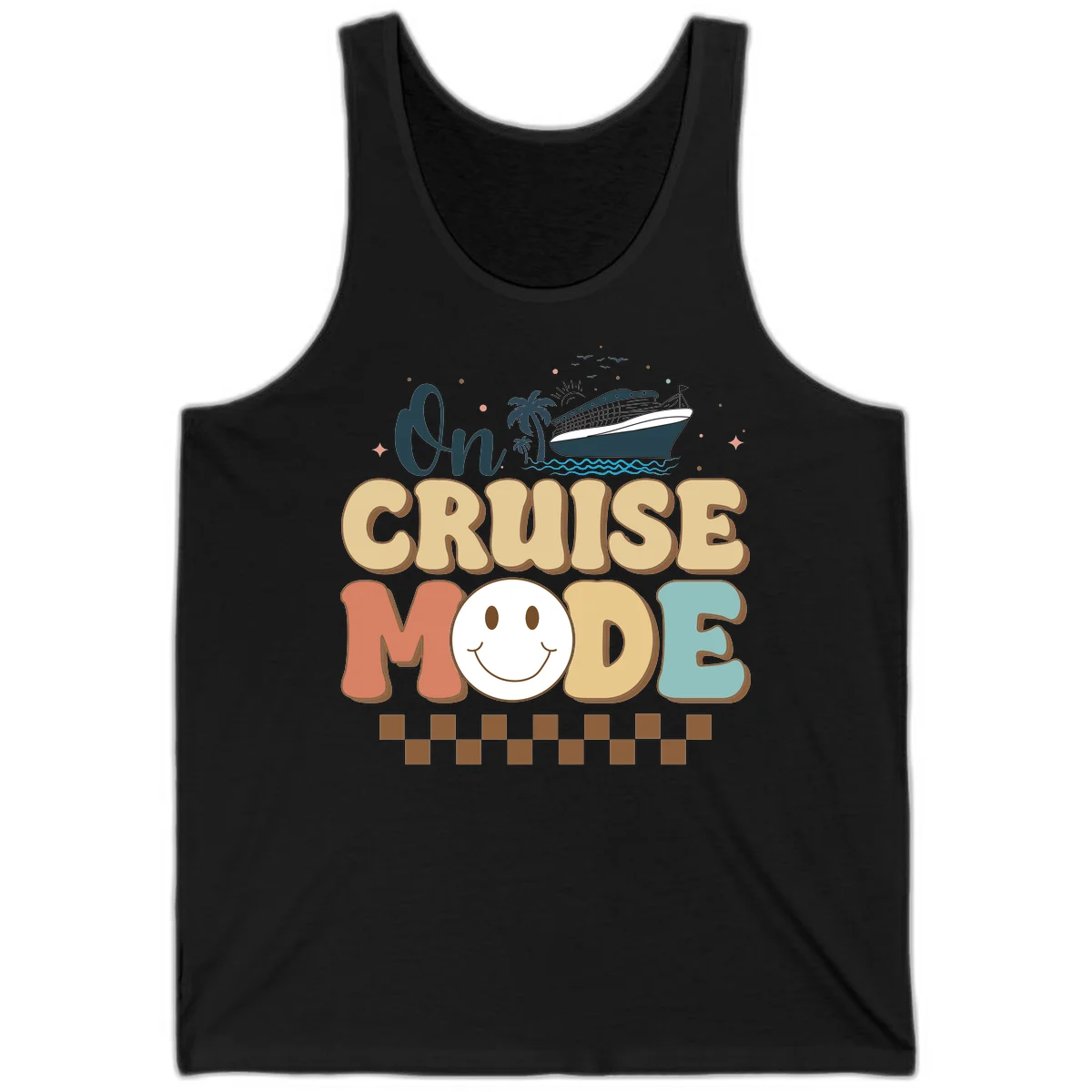 On Cruise Mode Tank Top - Vacation Ready in Black