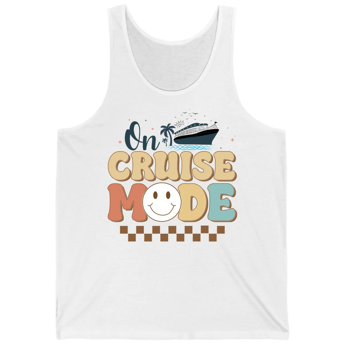 On Cruise Mode Tank Top - Vacation Ready in White