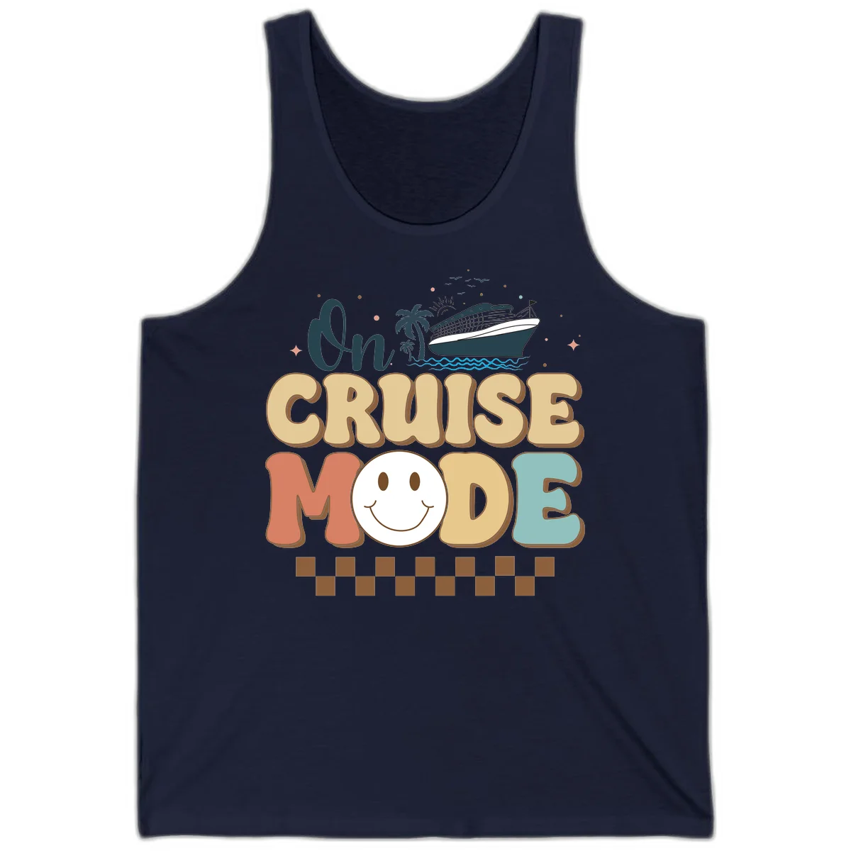 On Cruise Mode Tank Top - Vacation Ready in Navy