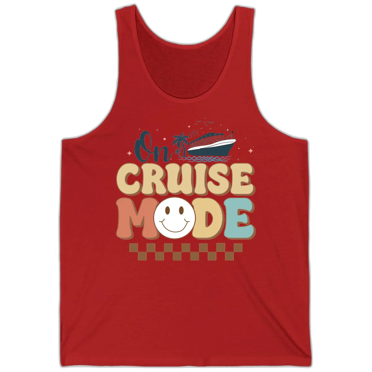 On Cruise Mode Tank Top - Vacation Ready in Red
