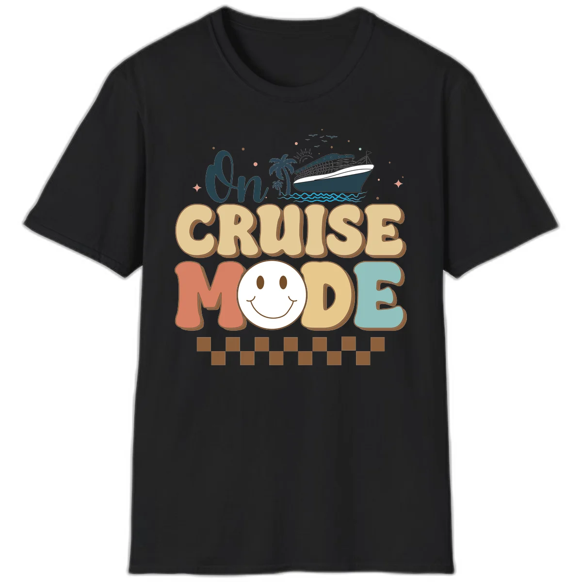 On Cruise Mode Vacation T-Shirt - Get Your Vibe On! in Black