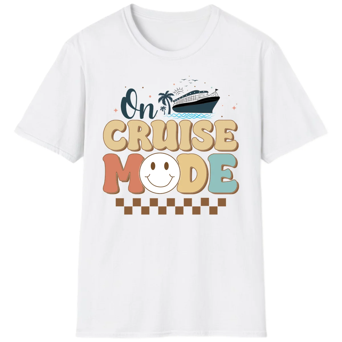 On Cruise Mode Vacation T-Shirt - Get Your Vibe On! in White