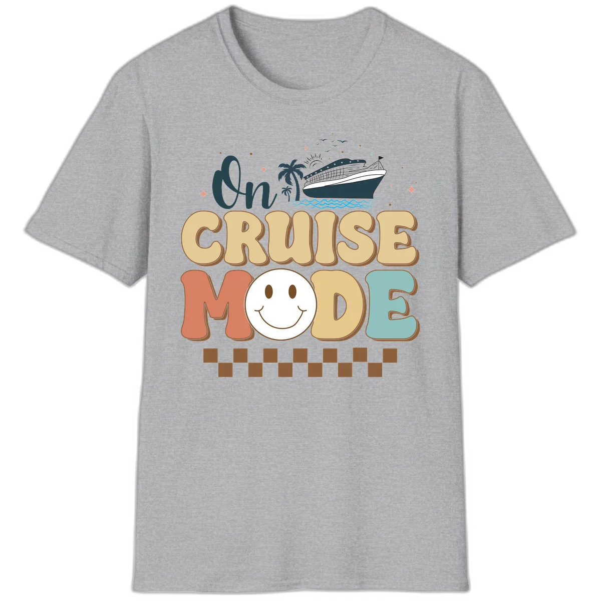 On Cruise Mode Vacation T-Shirt - Get Your Vibe On! in Sport Grey