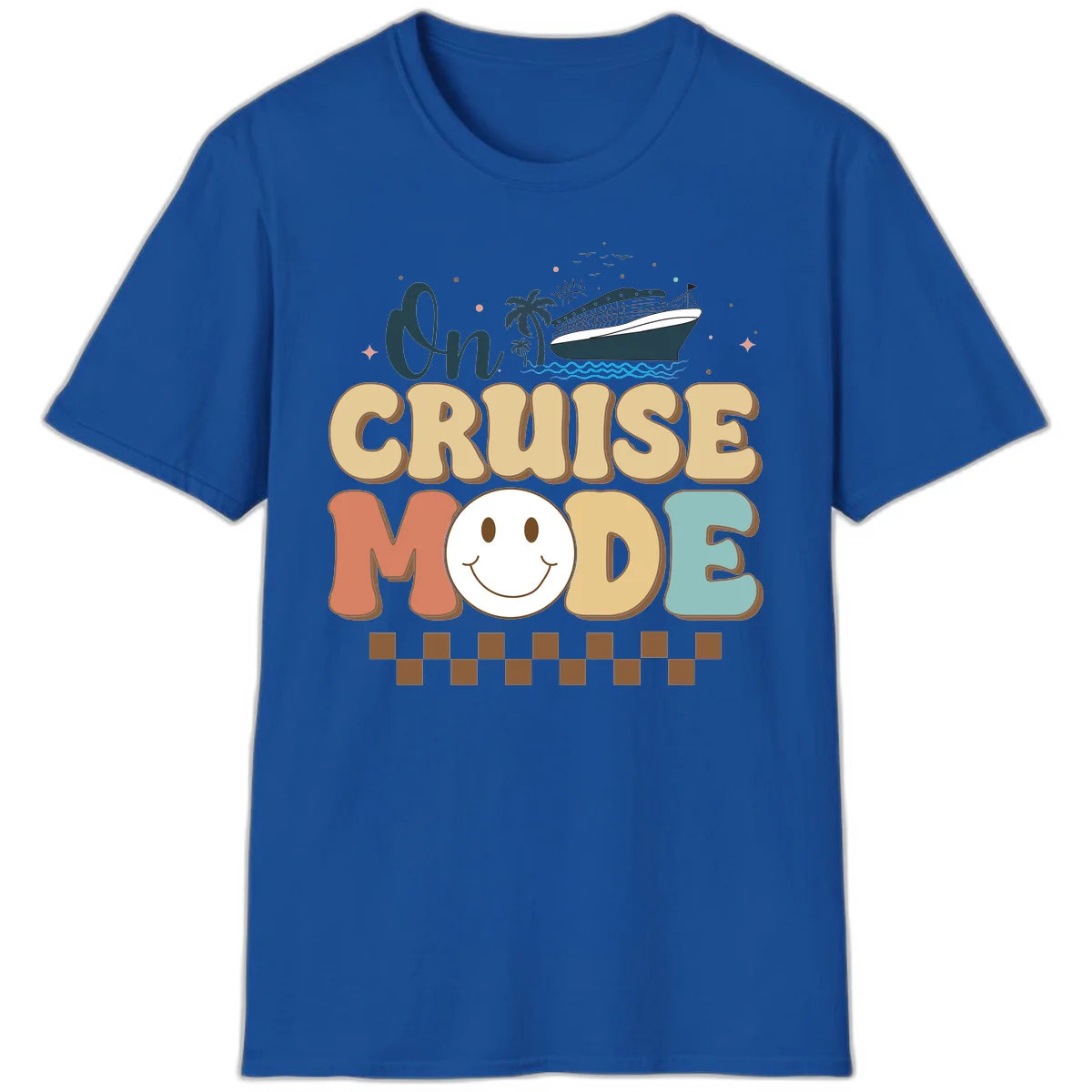 On Cruise Mode Vacation T-Shirt - Get Your Vibe On! in Royal