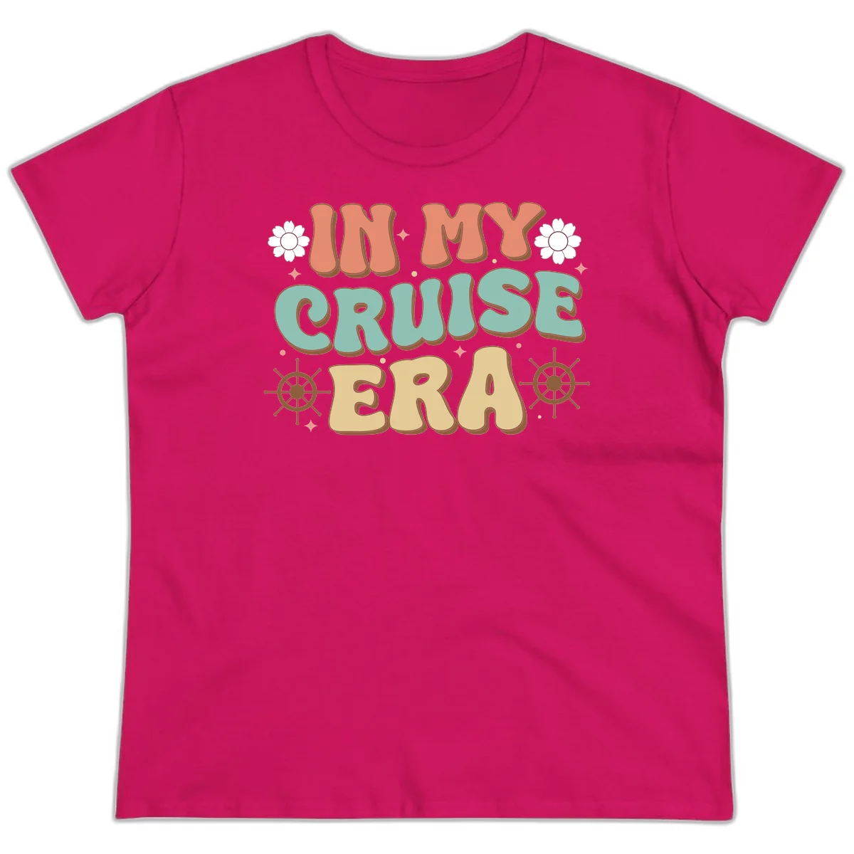 In My Cruise Era Ladies Tee in Heliconia