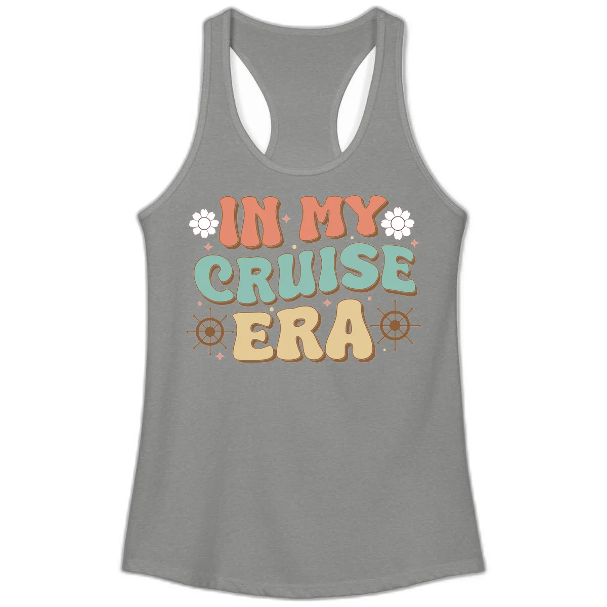 In My Cruise Era Ladies Tank in Heather Grey