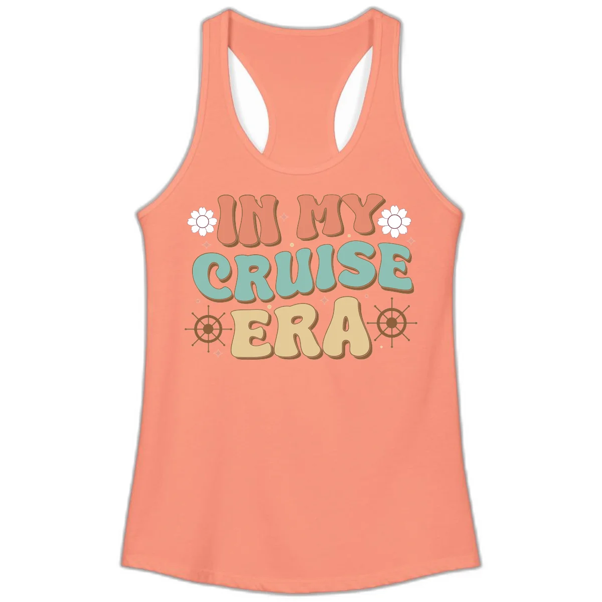 In My Cruise Era Ladies Tank in Solid Light Orange