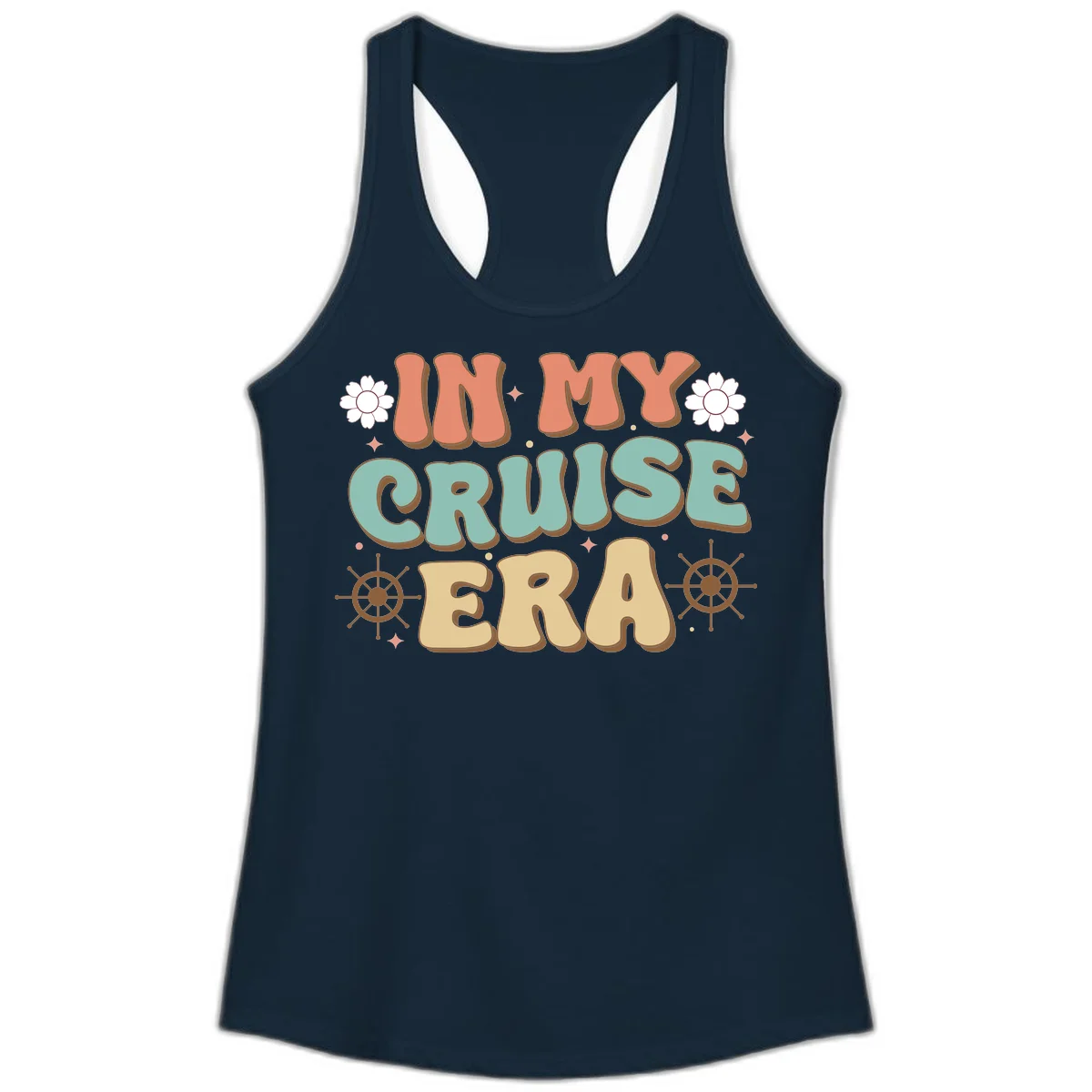 In My Cruise Era Ladies Tank in Solid Midnight Navy
