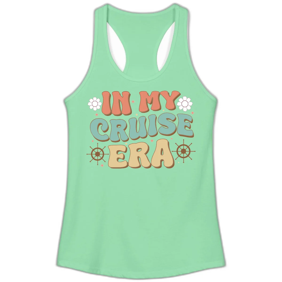 In My Cruise Era Ladies Tank in Solid Mint