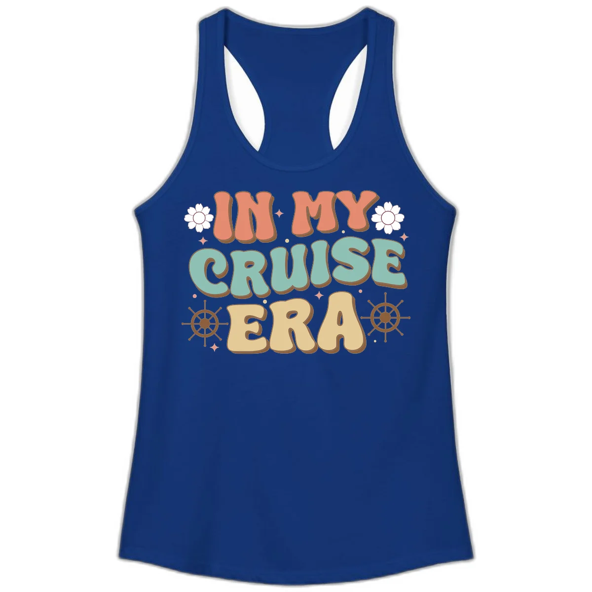 In My Cruise Era Ladies Tank in Solid Royal