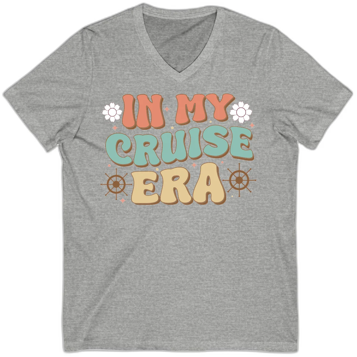 In My Cruise Era V-Neck in Athletic Heather