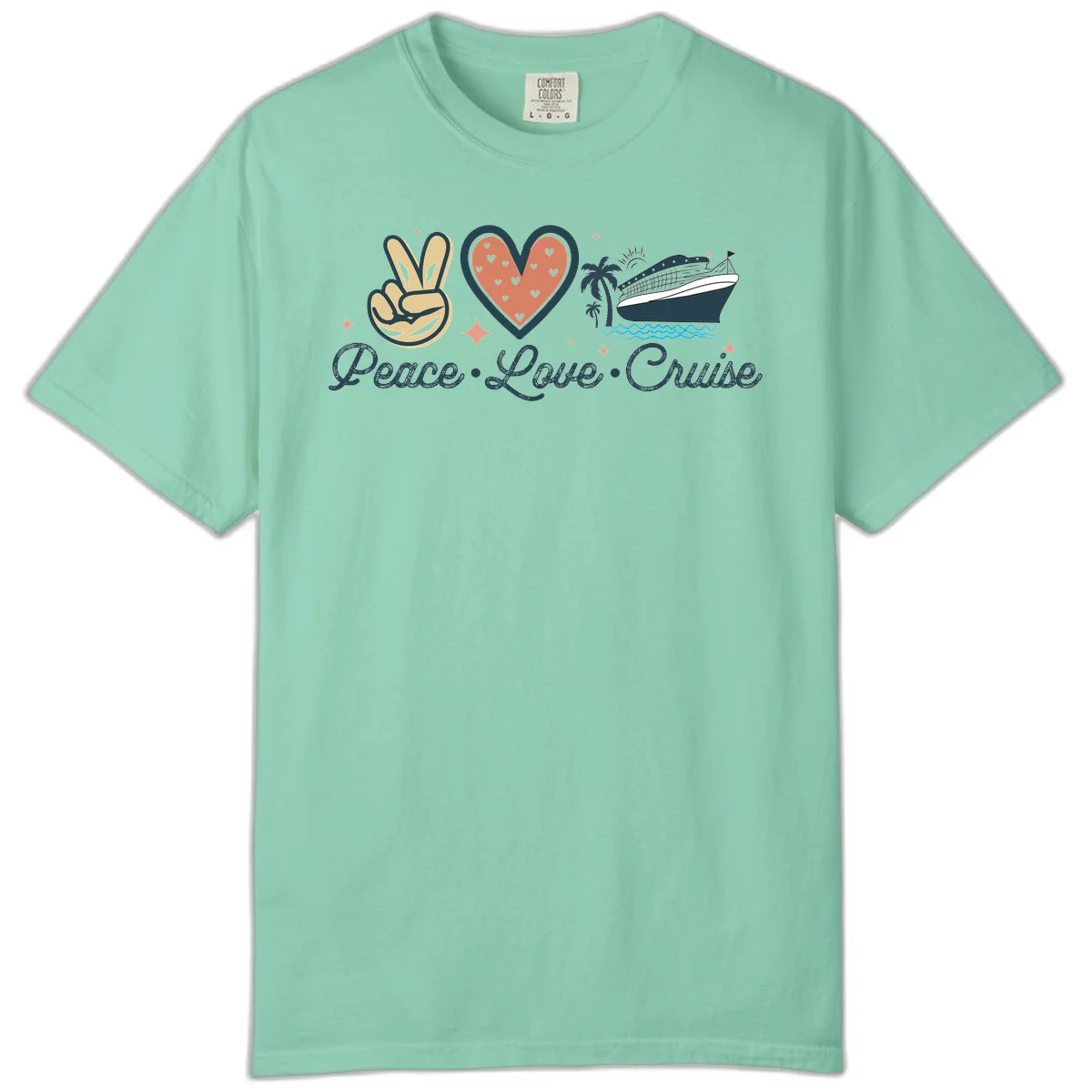 Peace Love Cruise Comfort Color in Island Reef