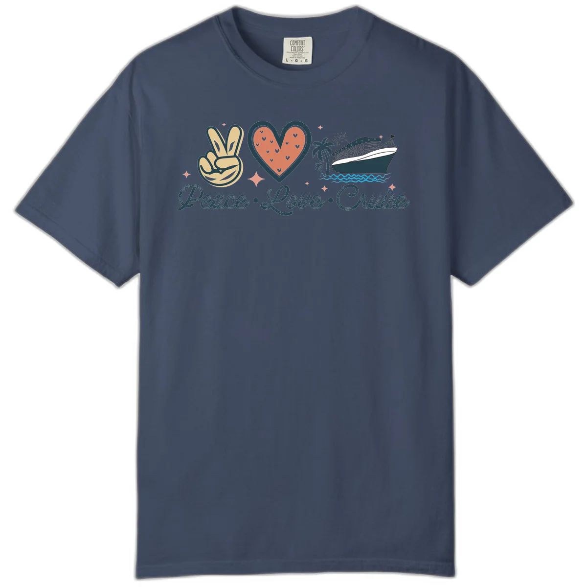 Peace Love Cruise Comfort Color in Midnight