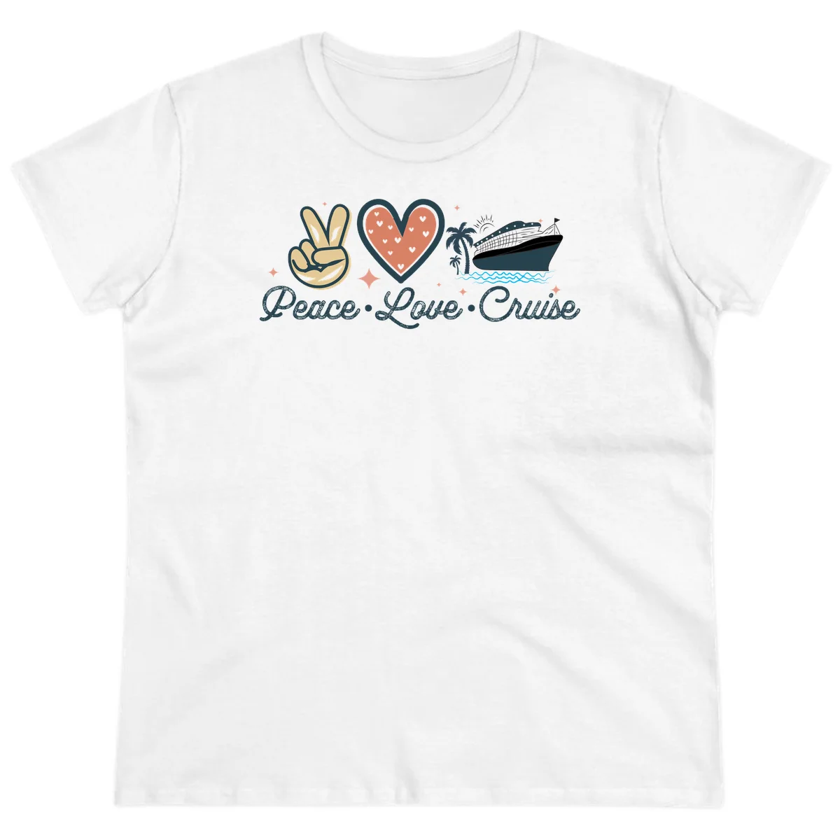 Peace Love Cruise Ladies Tee in White