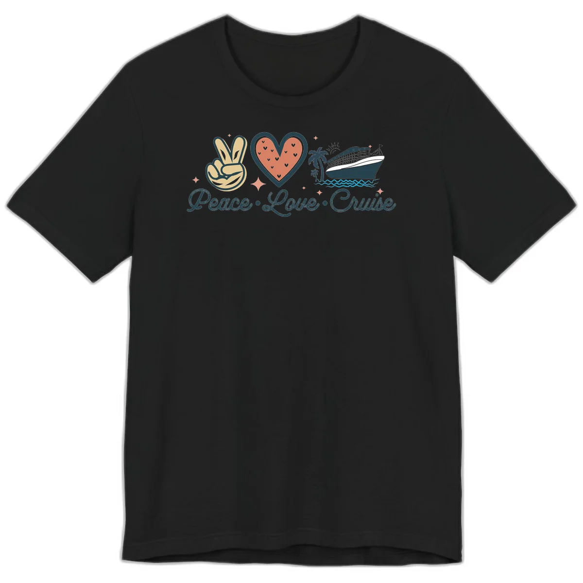 Peace Love Cruise Premium T-Shirt in Black