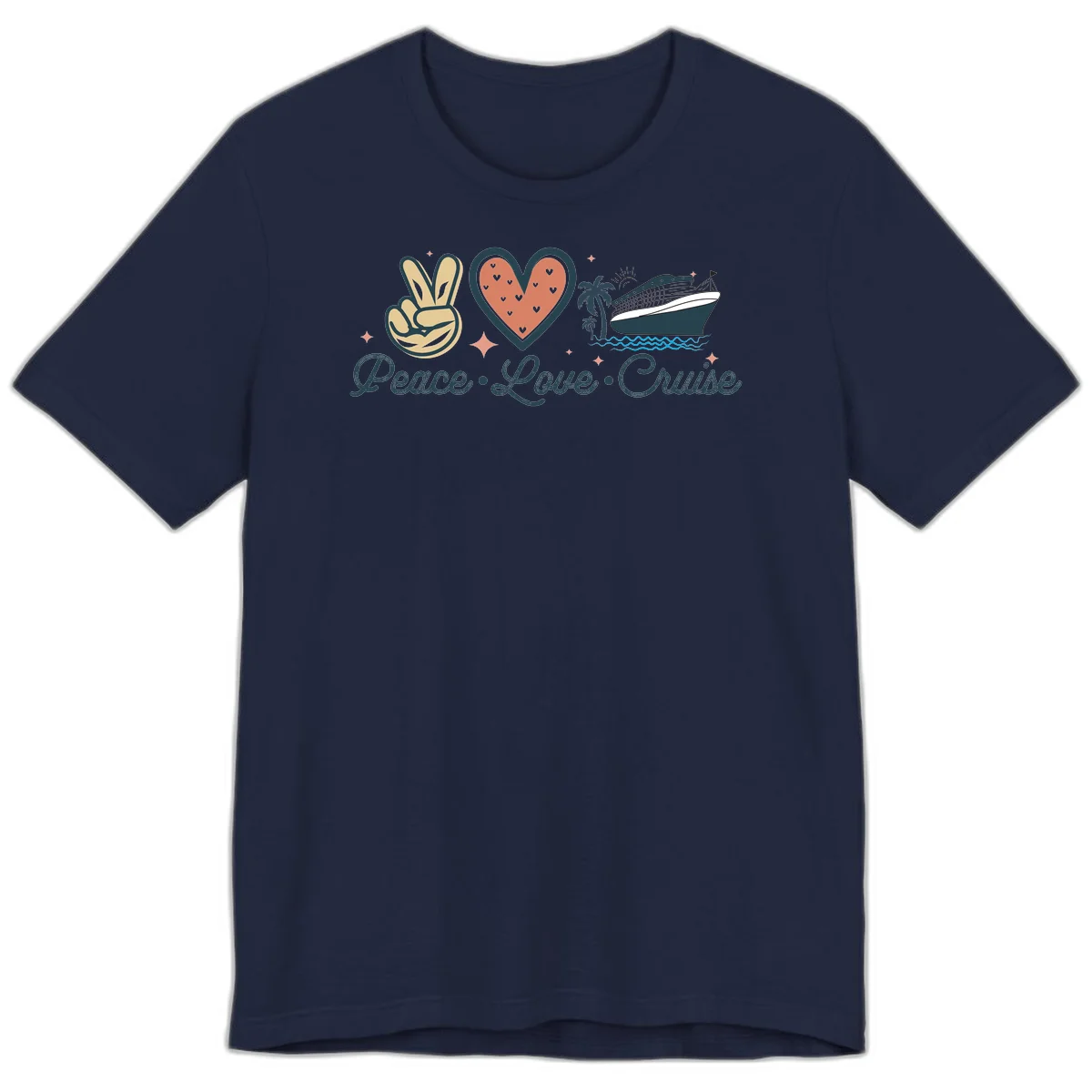 Peace Love Cruise Premium T-Shirt in Navy