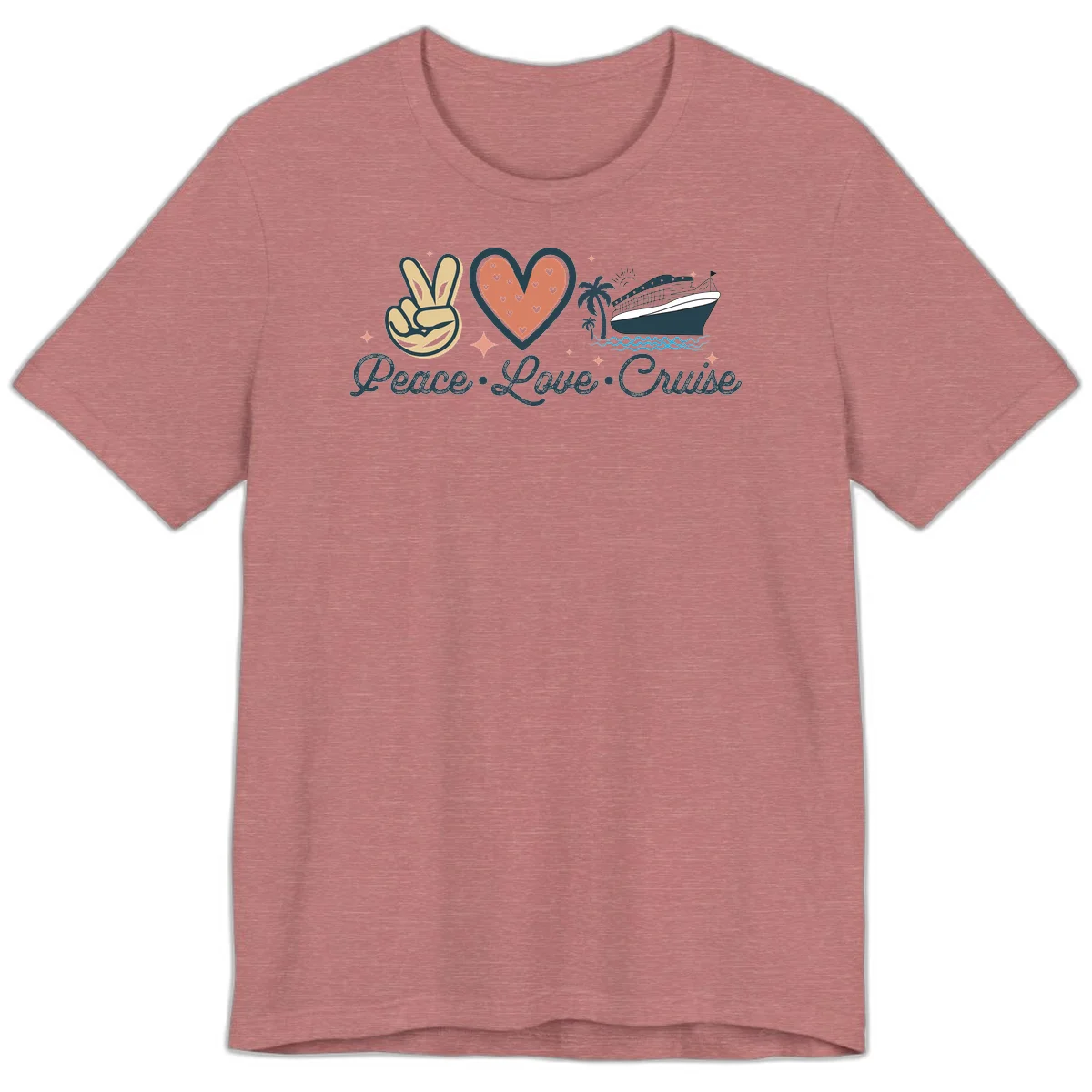 Peace Love Cruise Premium T-Shirt in Heather Mauve