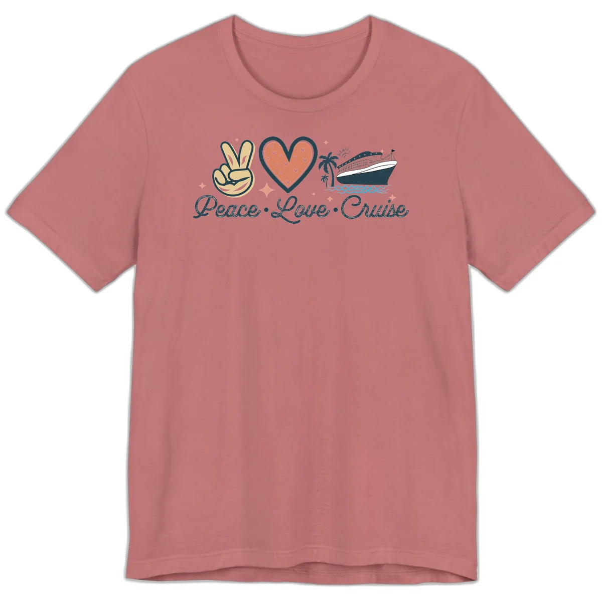 Peace Love Cruise Premium T-Shirt in Mauve
