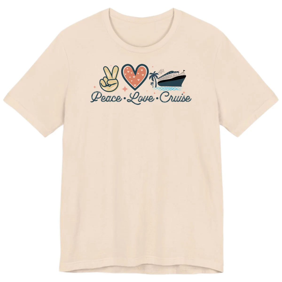 Peace Love Cruise Premium T-Shirt in Soft Cream