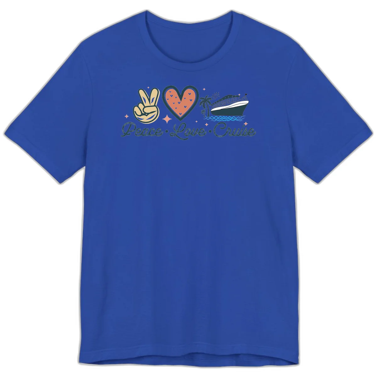 Peace Love Cruise Premium T-Shirt in True Royal