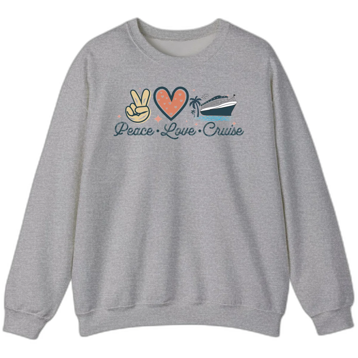 Peace Love Cruise Sweatshirt in Sport Grey