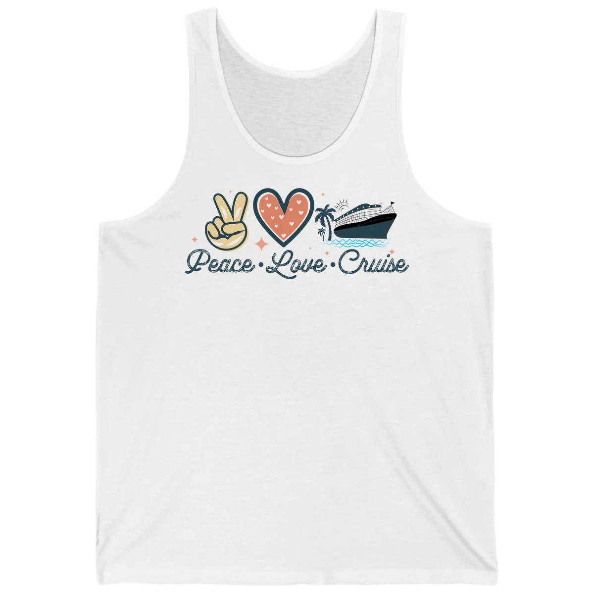 Peace Love Cruise Tank in White