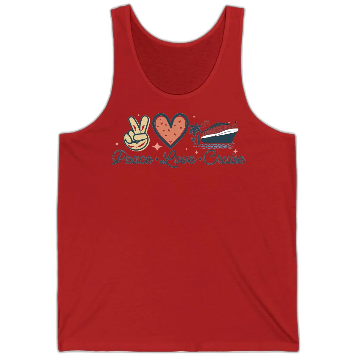 Peace Love Cruise Tank in Red