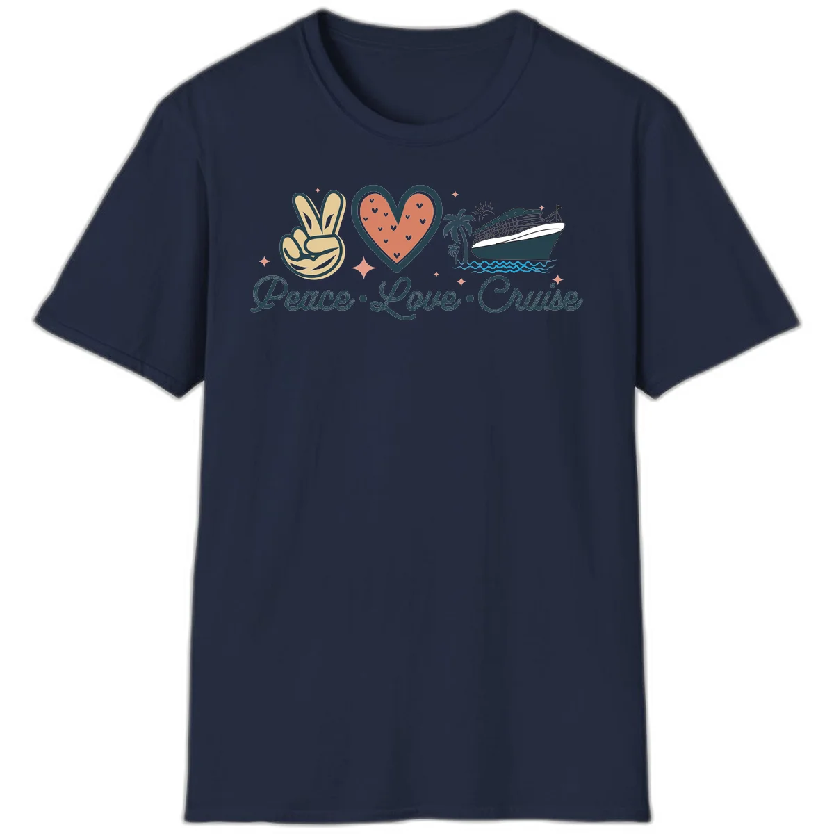 Peace Love Cruise T-Shirt in Navy