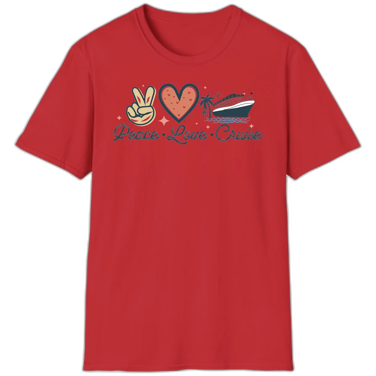 Peace Love Cruise T-Shirt in Red