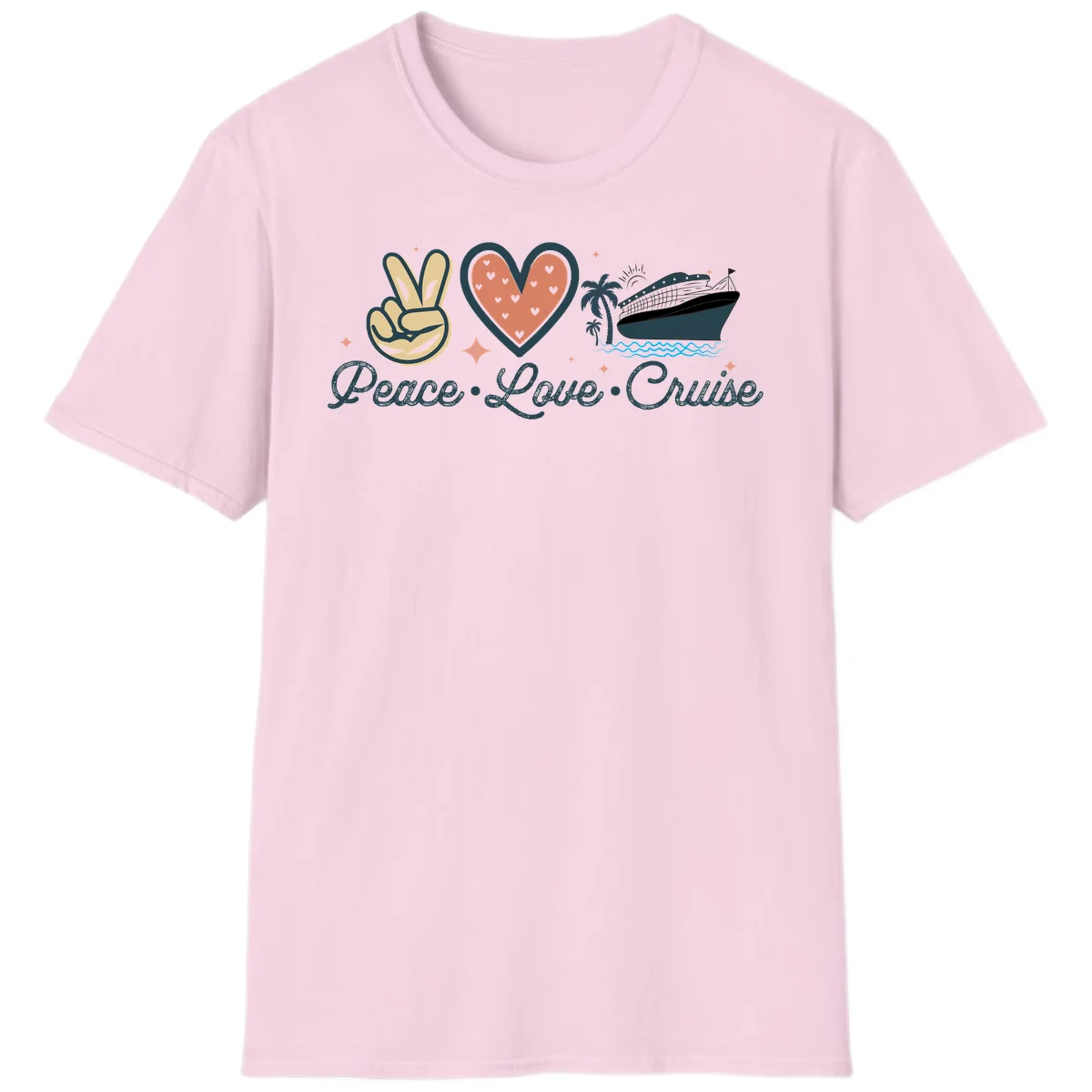 Peace Love Cruise T-Shirt in Light Pink