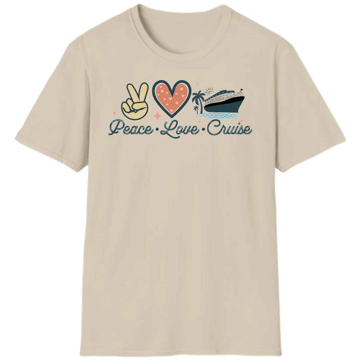 Peace Love Cruise T-Shirt in Sand