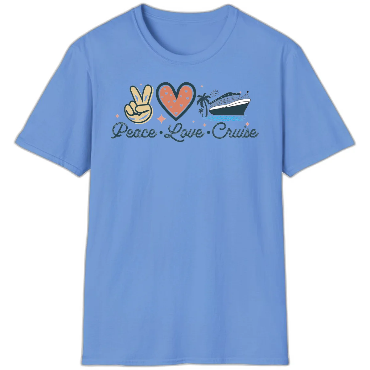 Peace Love Cruise T-Shirt in Carolina Blue
