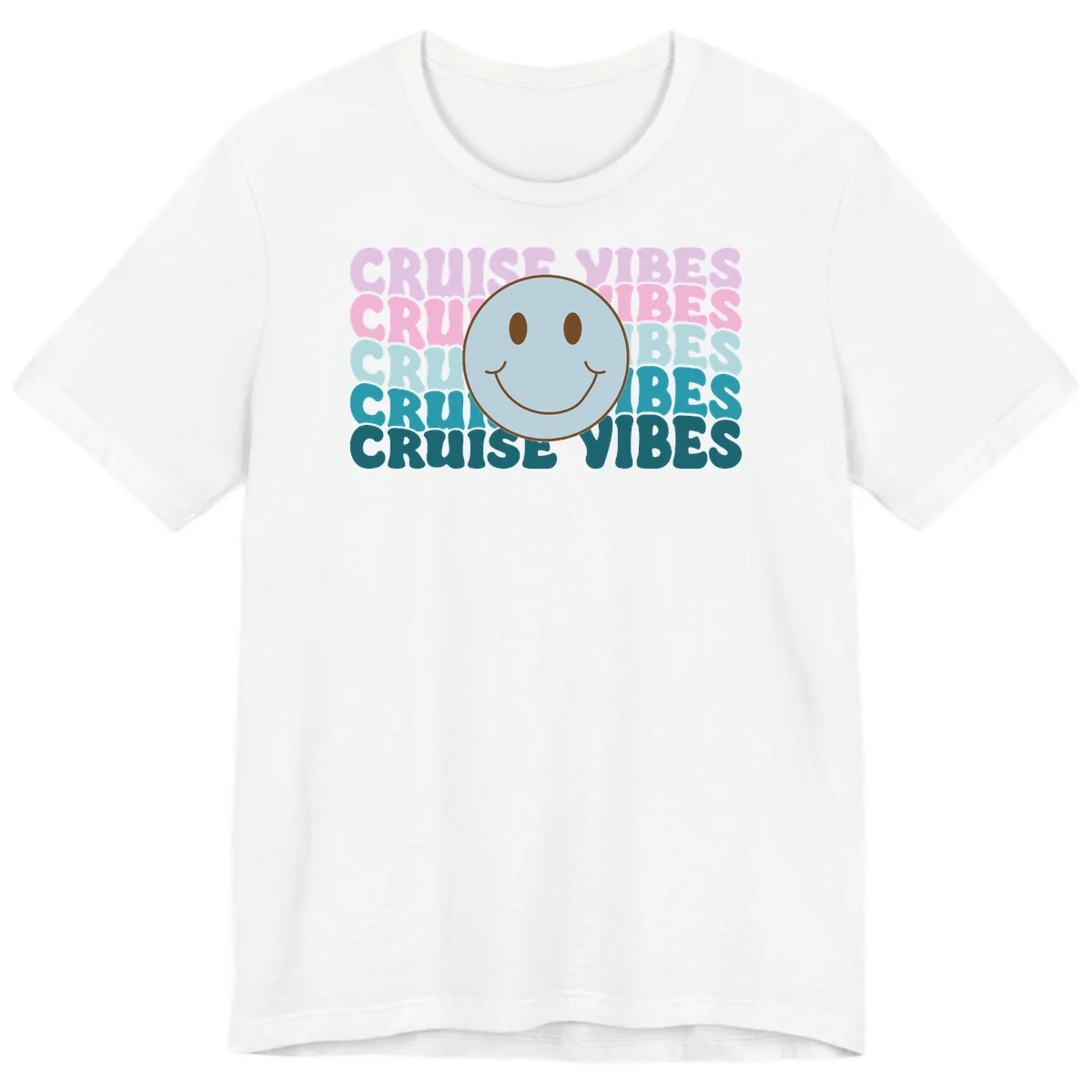 Cruise Vibes Smiley Face Premium T-Shirt in White