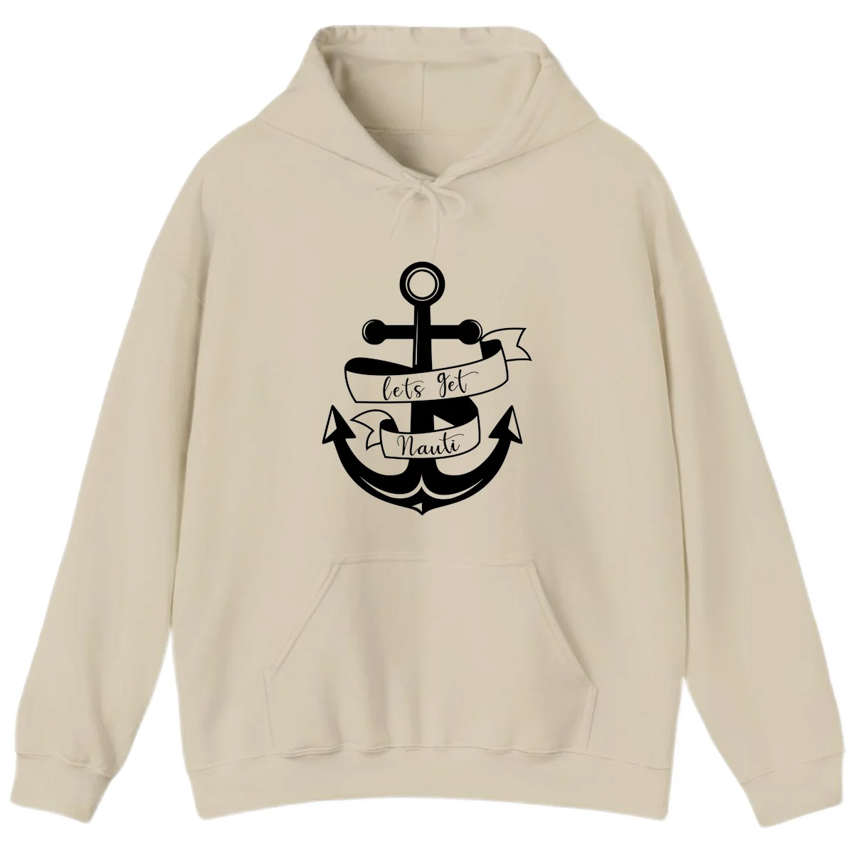 Let's Get Nauti Anchor Hoodie in Sand