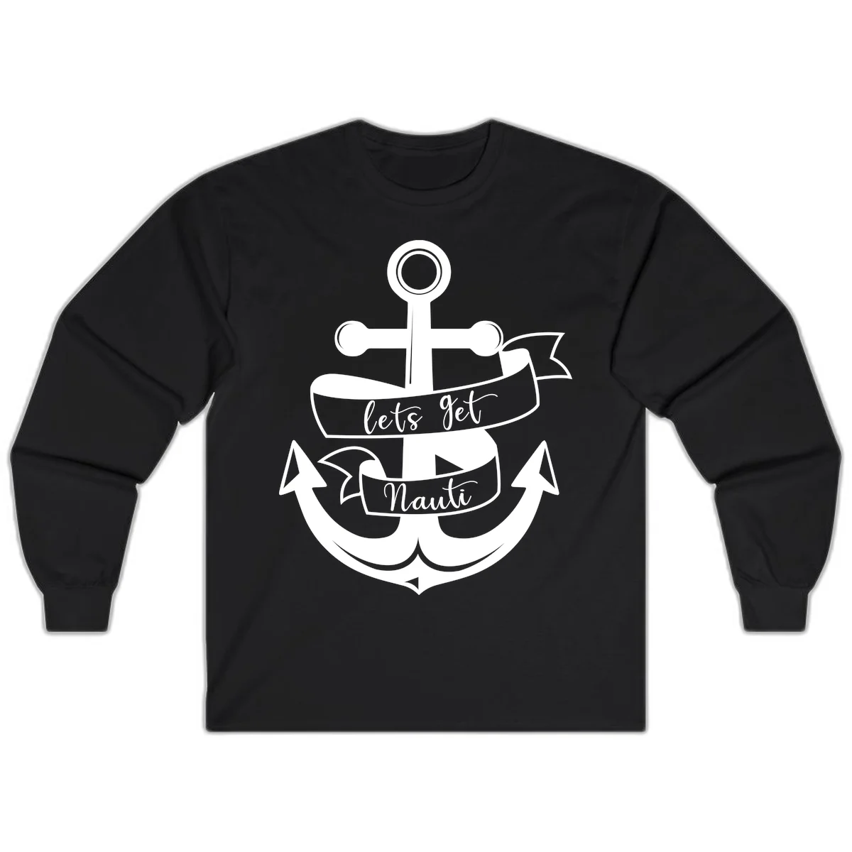 Let's Get Nauti Anchor Long Sleeve in Black