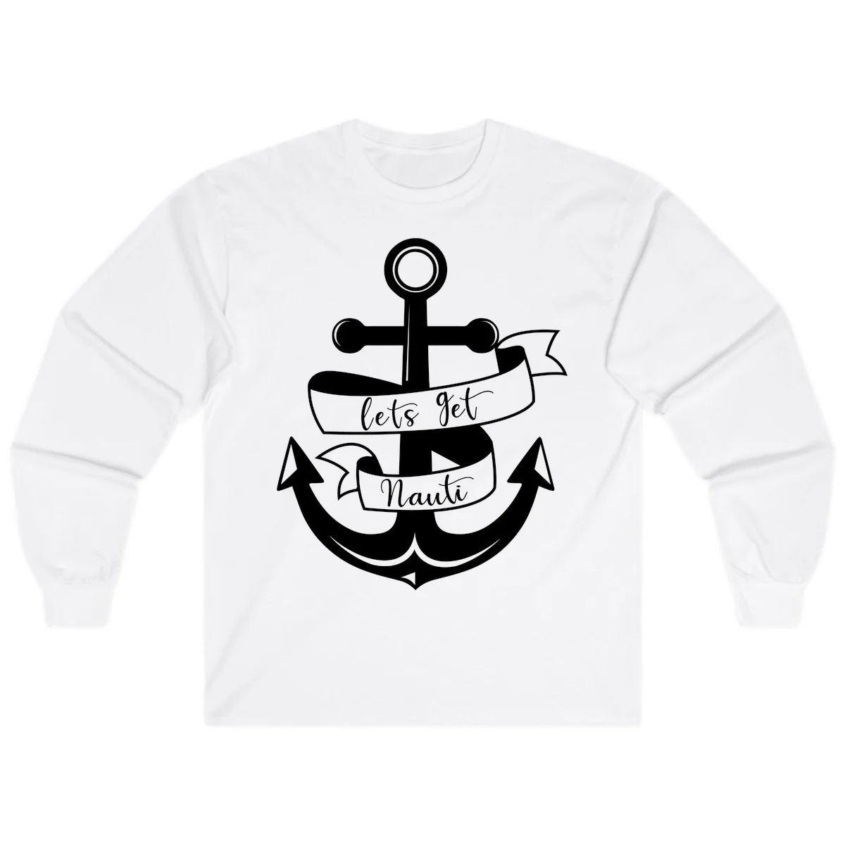 Let's Get Nauti Anchor Long Sleeve in White