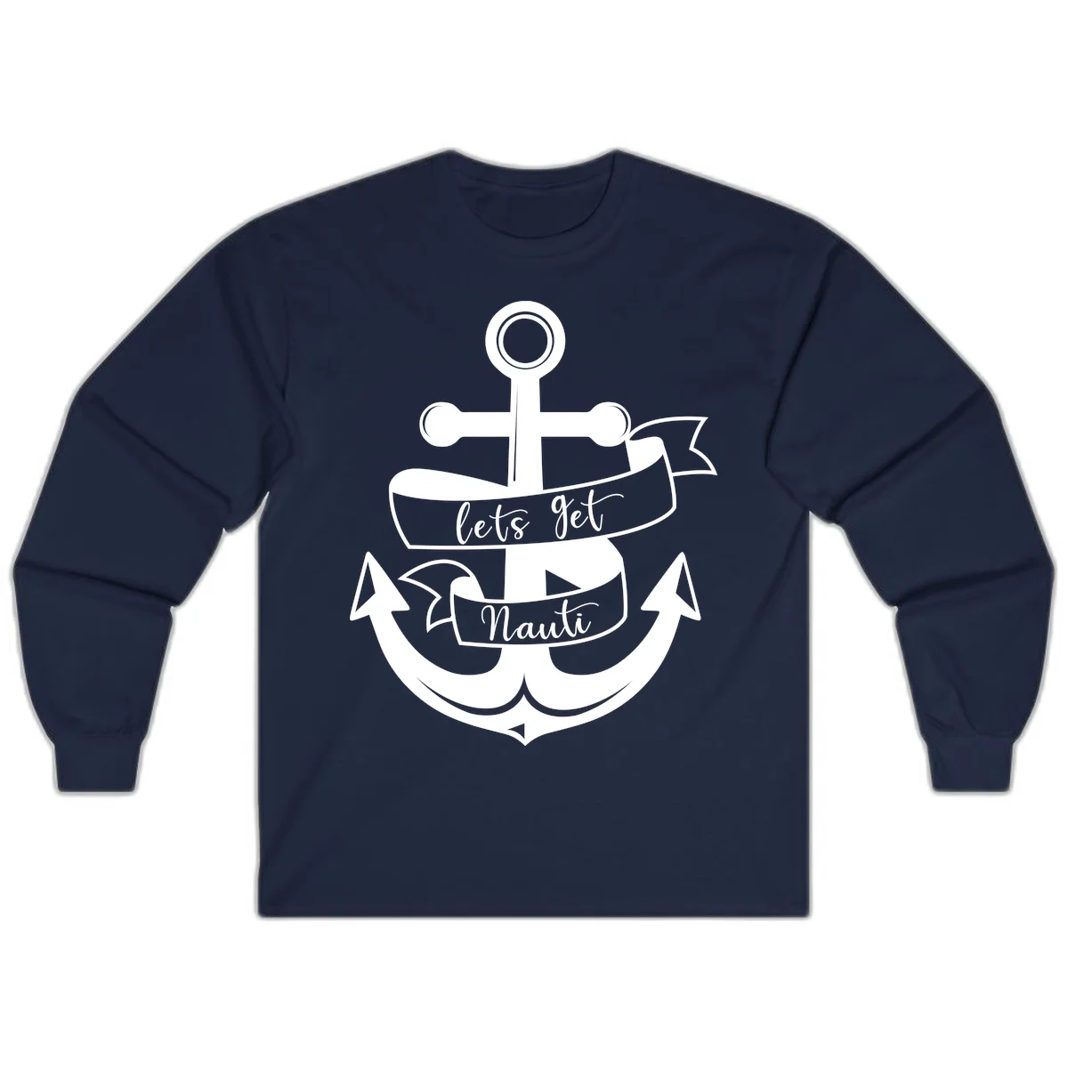 Let's Get Nauti Anchor Long Sleeve in Navy