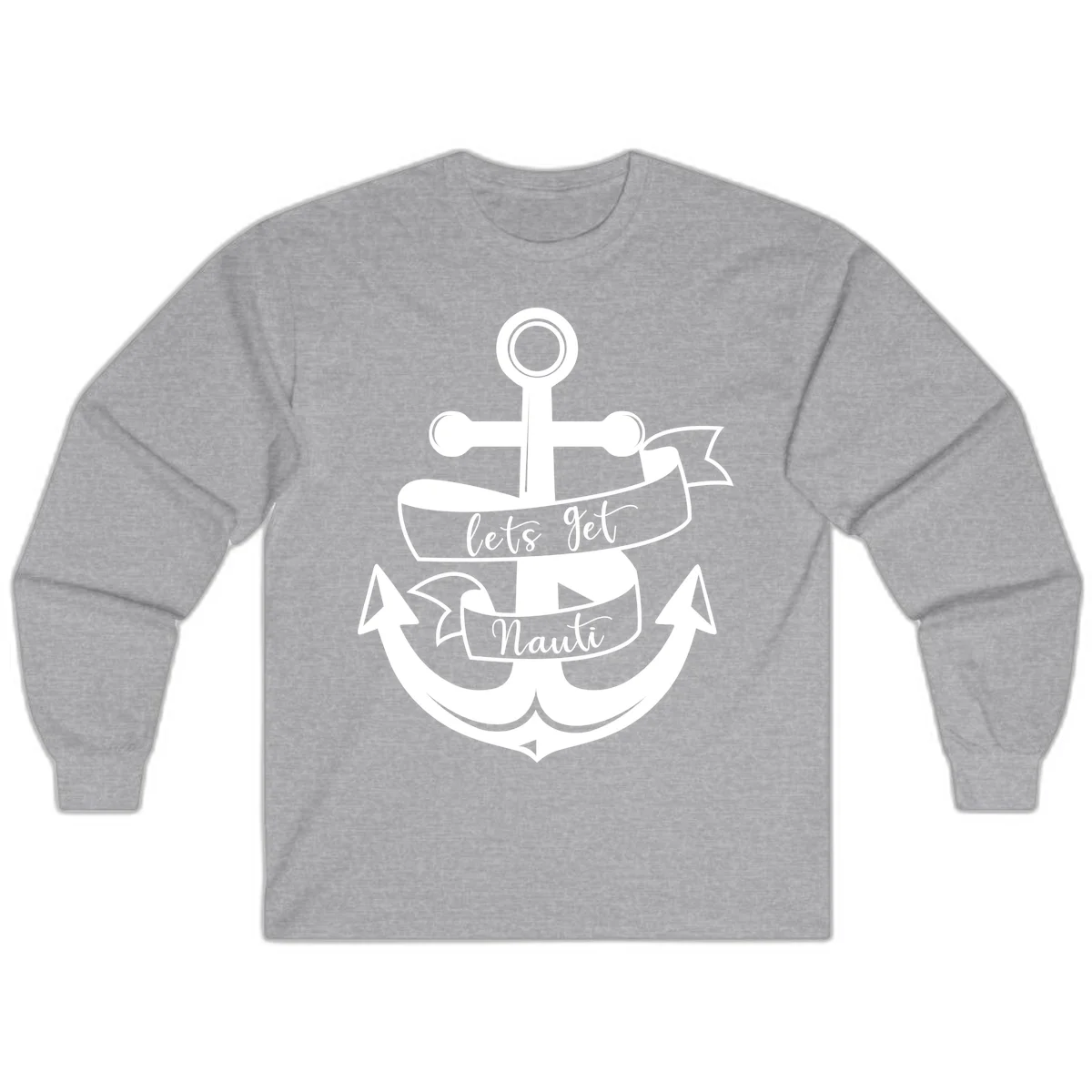 Let's Get Nauti Anchor Long Sleeve in Sport Grey
