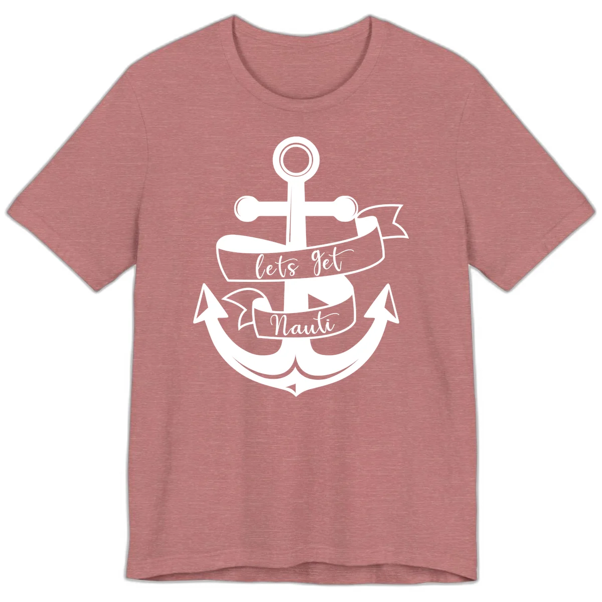 Let's Get Nauti Anchor Premium T-Shirt in Heather Mauve
