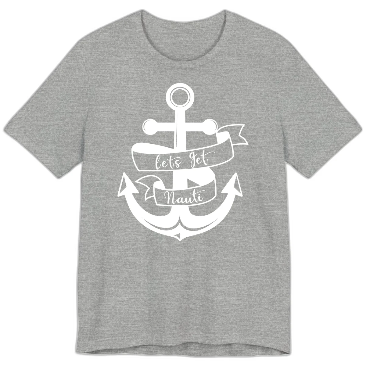 Let's Get Nauti Anchor Premium T-Shirt in Athletic Heather