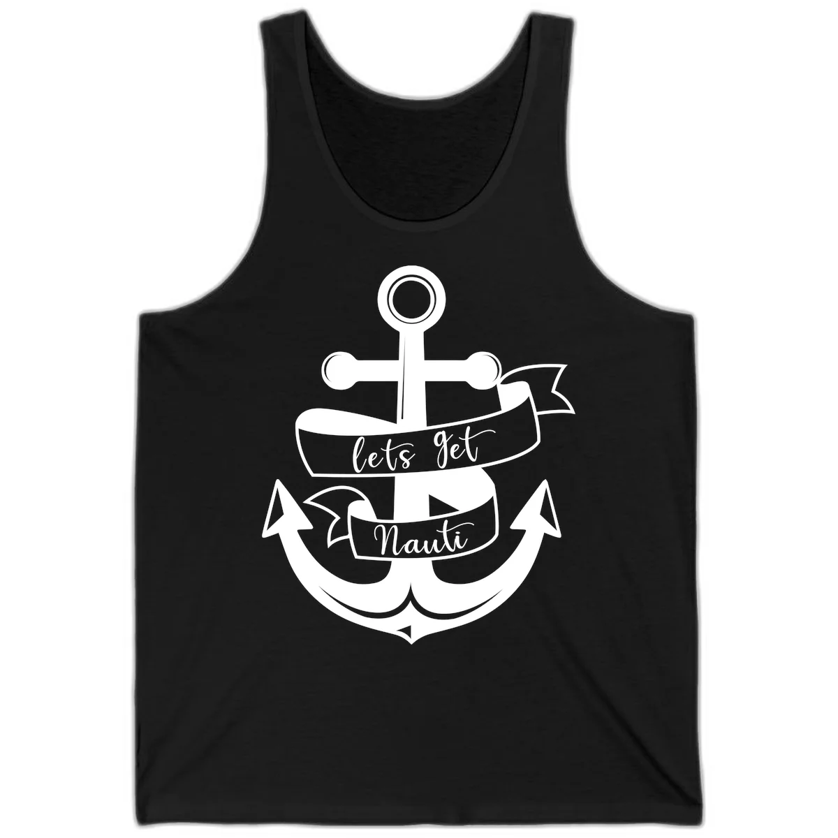 Let's Get Nauti Anchor Tank in Black