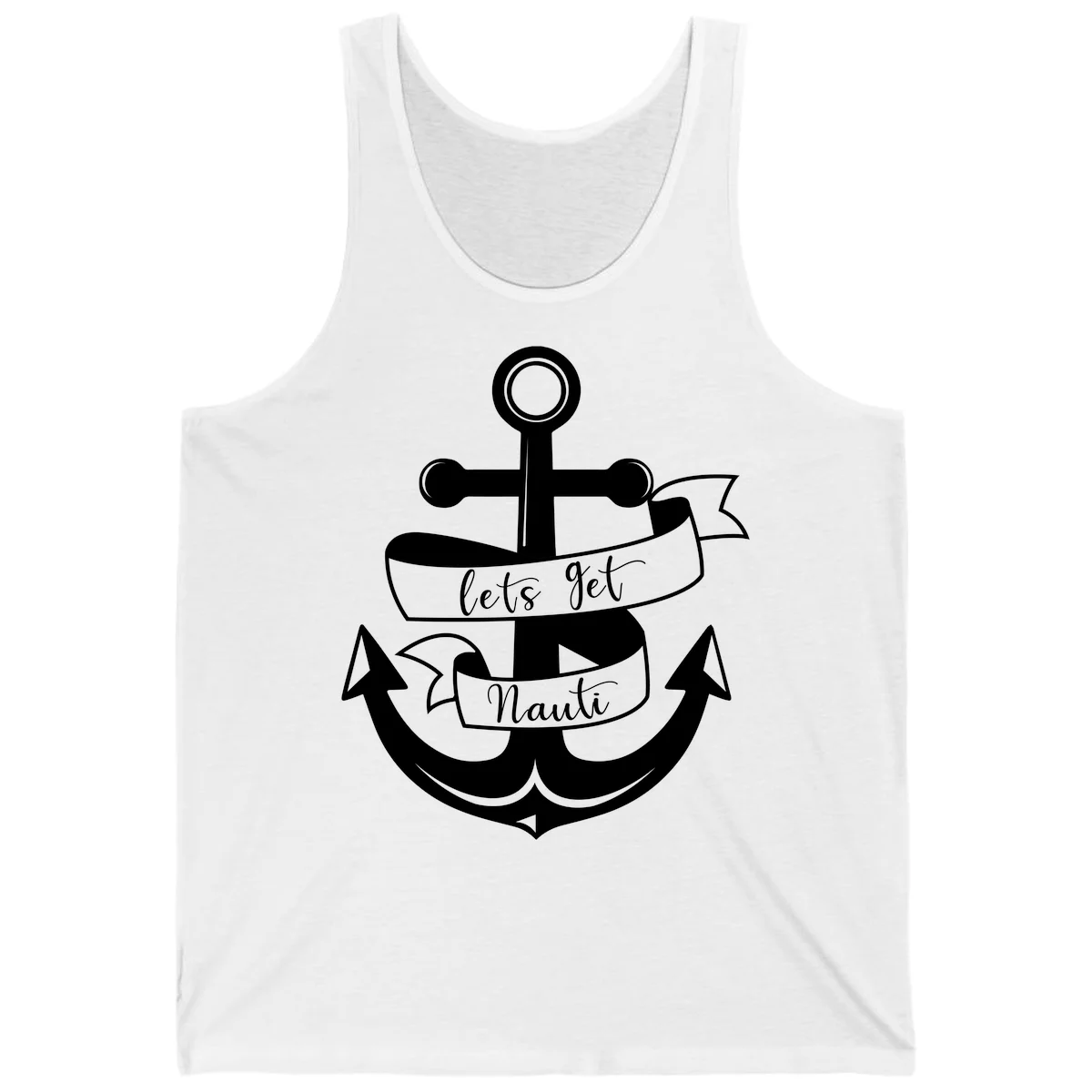 Let's Get Nauti Anchor Tank in White