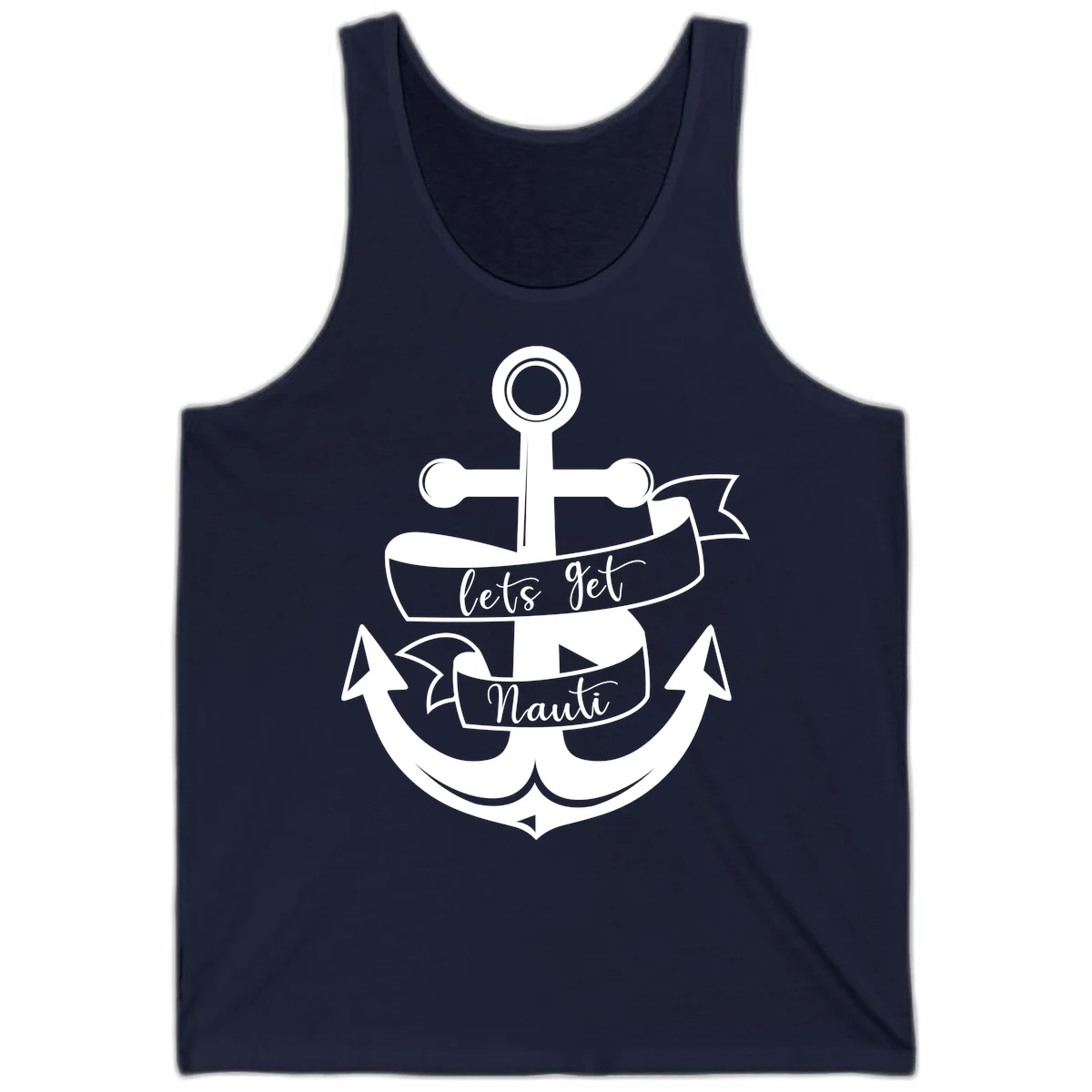 Let's Get Nauti Anchor Tank in Navy