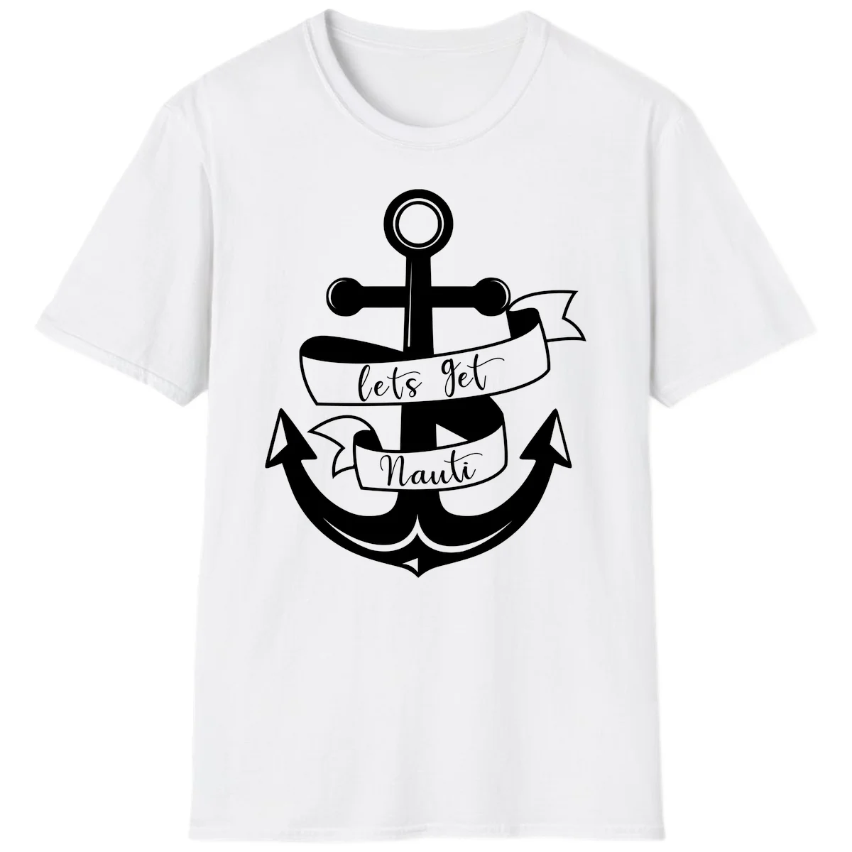 Let's Get Nauti Anchor T-Shirt in White