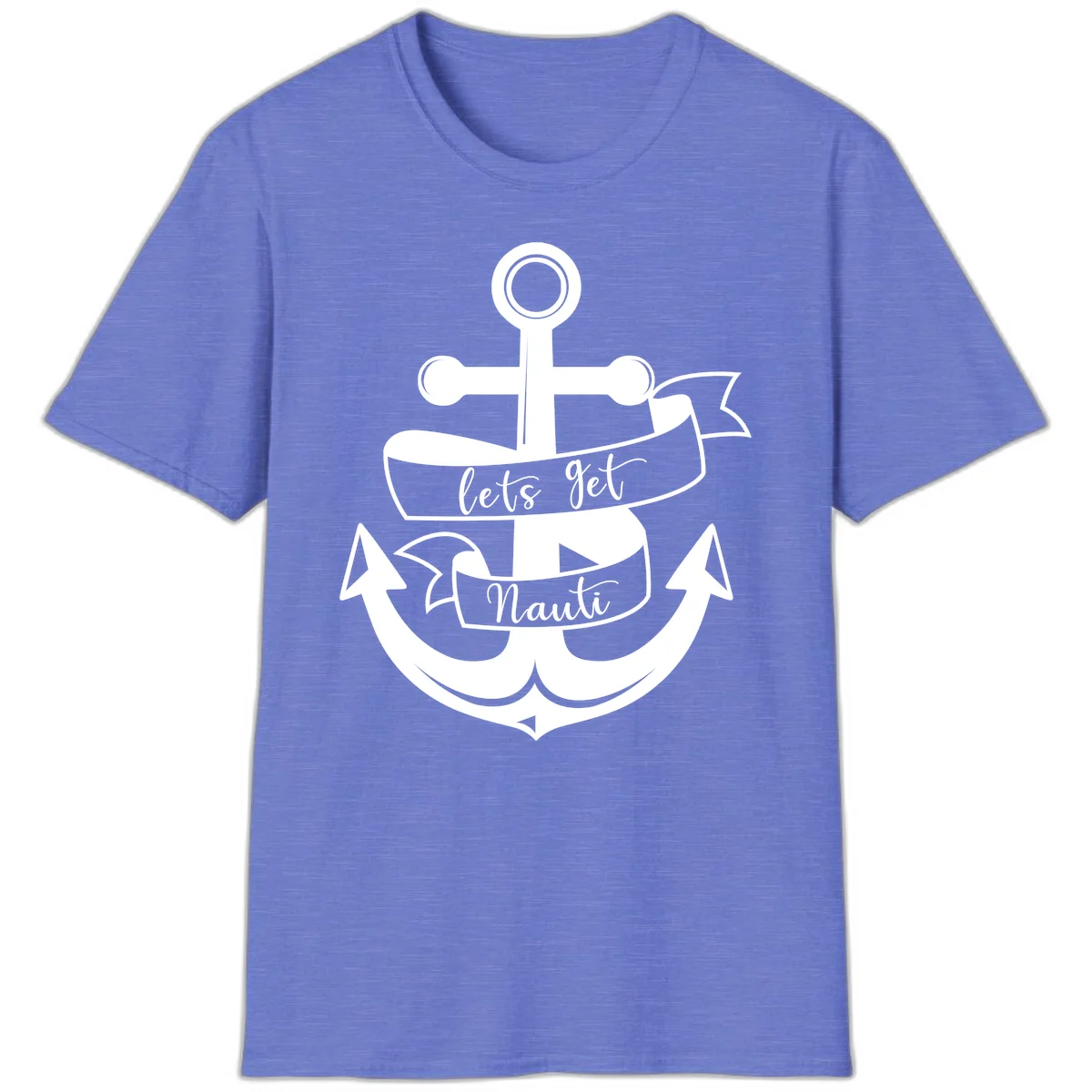 Let's Get Nauti Anchor T-Shirt in Heather Royal