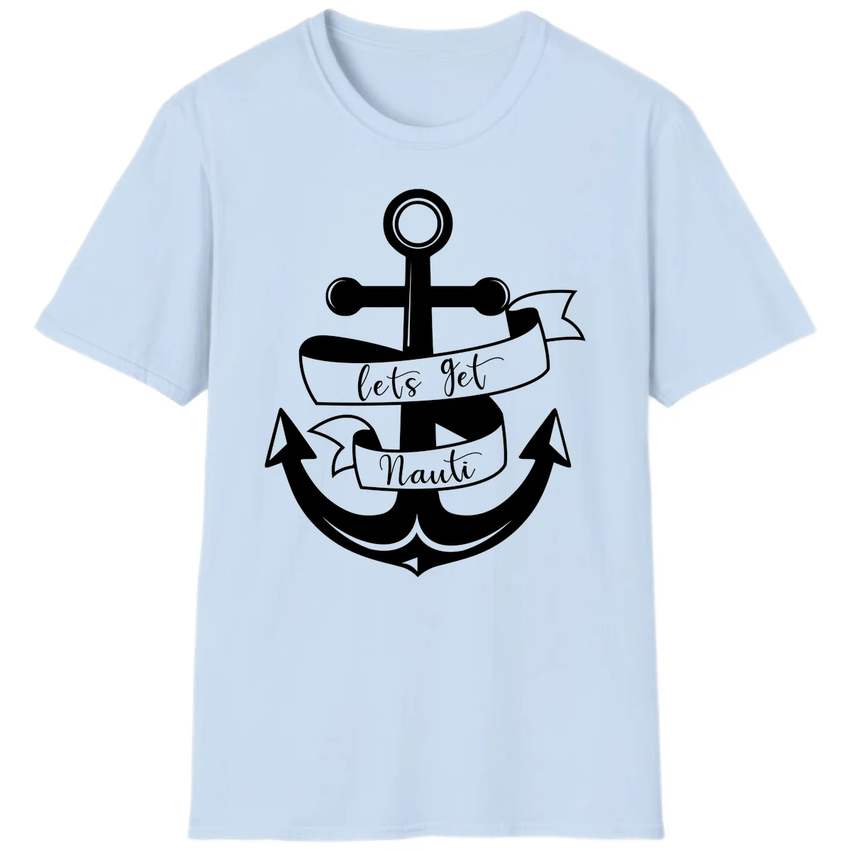 Let's Get Nauti Anchor T-Shirt in Light Blue