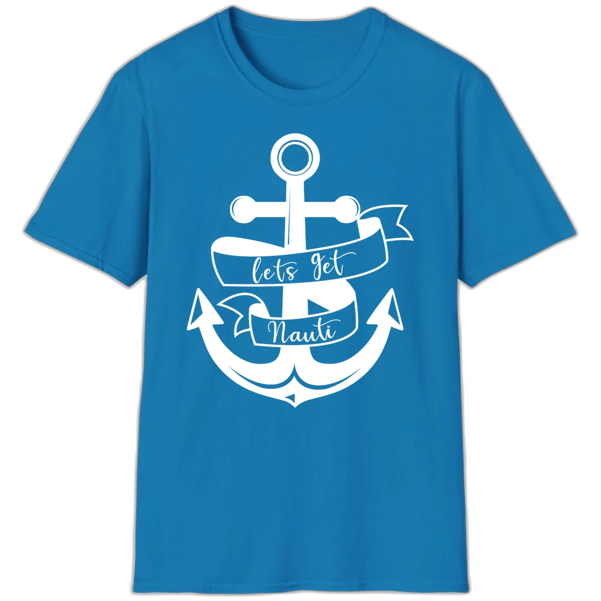 Let's Get Nauti Anchor T-Shirt in Sapphire