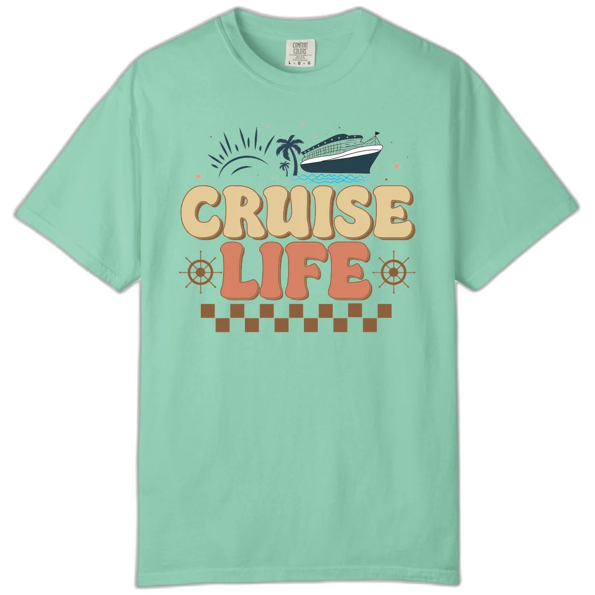 Cruise Life Retro Vacation Comfort Color T-Shirt in Island Reef