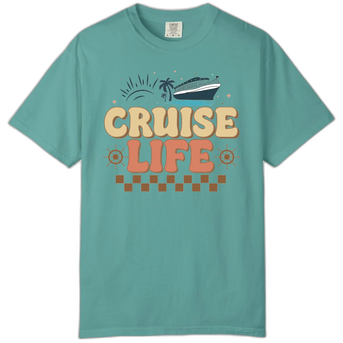 Cruise Life Retro Vacation Comfort Color T-Shirt in Seafoam